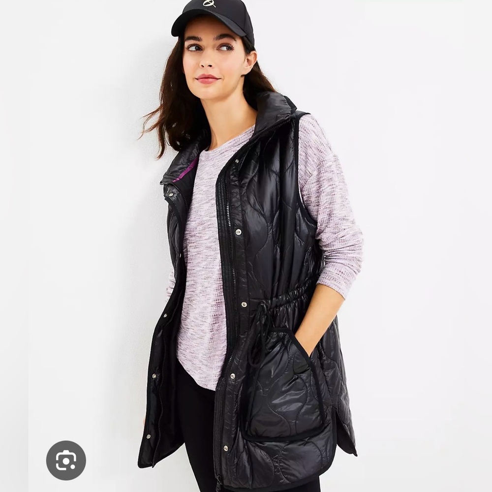 Lou & Grey Black Quilted Vest size Large